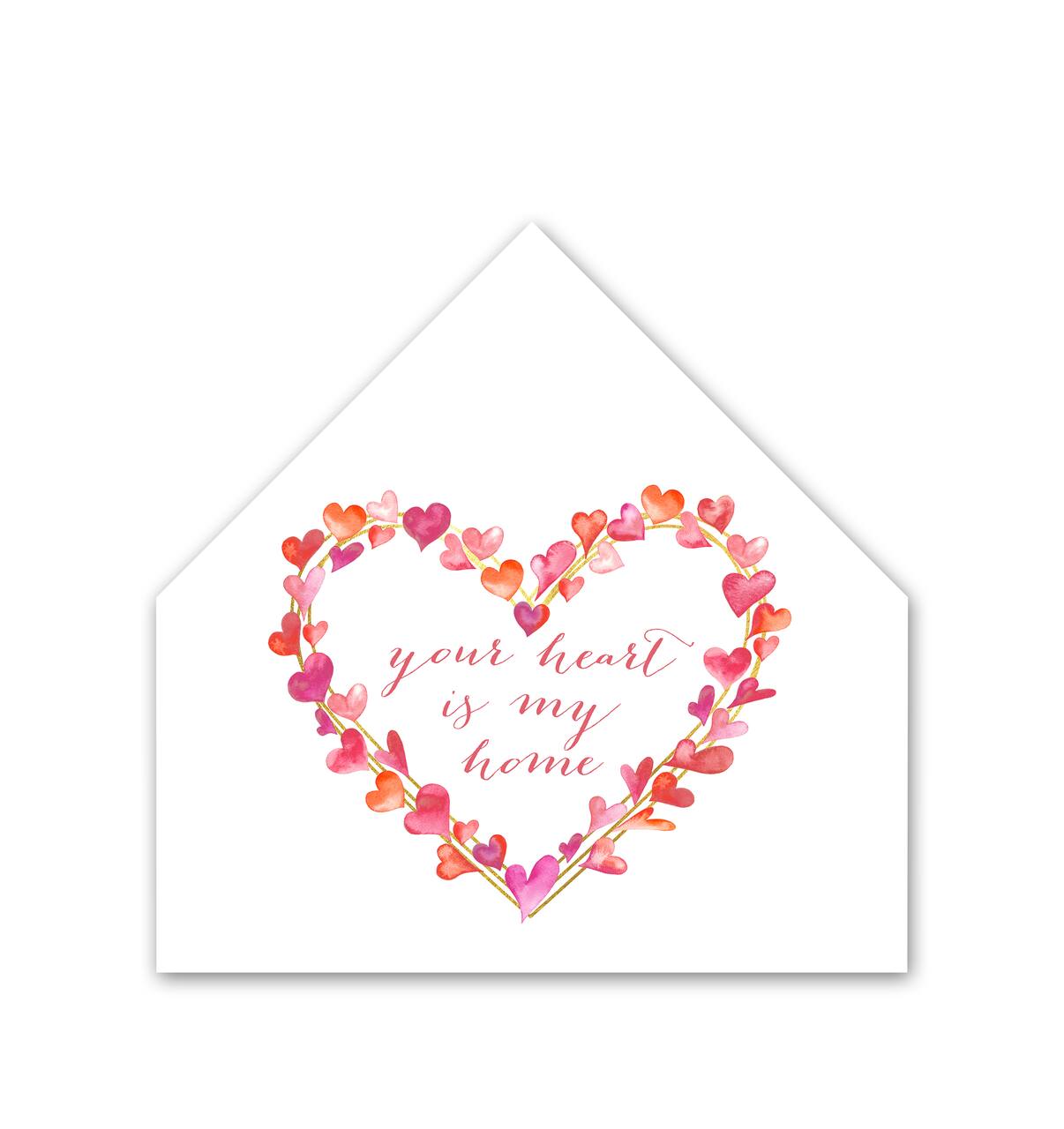 Heart Shaped Wreath House Shaped Canvas by Designs Direct in Pink | 12 x 12 | Michaels